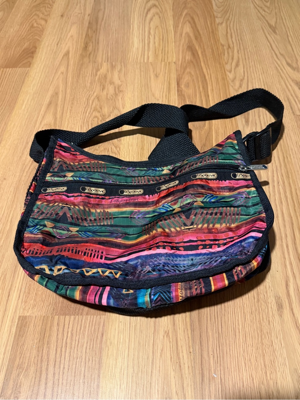 Lesportsac Multicolor Striped Pattern Crossbody Bag